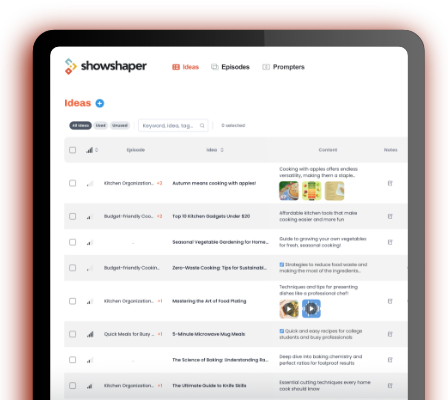 ShowShaper content and media organizer app for content creators